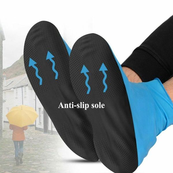 

1pair anti rain emulsion shoe cover portable thick sole waterproof foot wear reusable travel accessories protective bbyegy