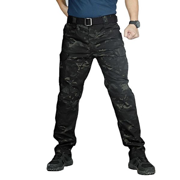 

camouflage outdoor sports wear overalls men camo multi-pockets quick dry outdoors sports tactical trousers cargo pants, Blue