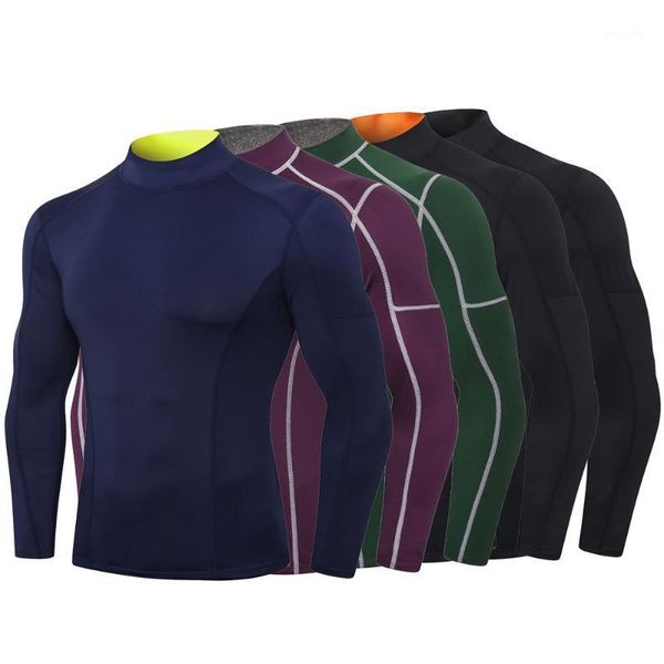 

outdoor t-shirts men long sleeve sports shirts compression quick-dry elastic workout fitness shirt for home gym outdoor1, Gray;blue