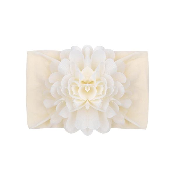 

16 colors new baby girl big chiffon flower children headband turban headwear stretchy nylon flower wide hair bands accessories q jllhgw