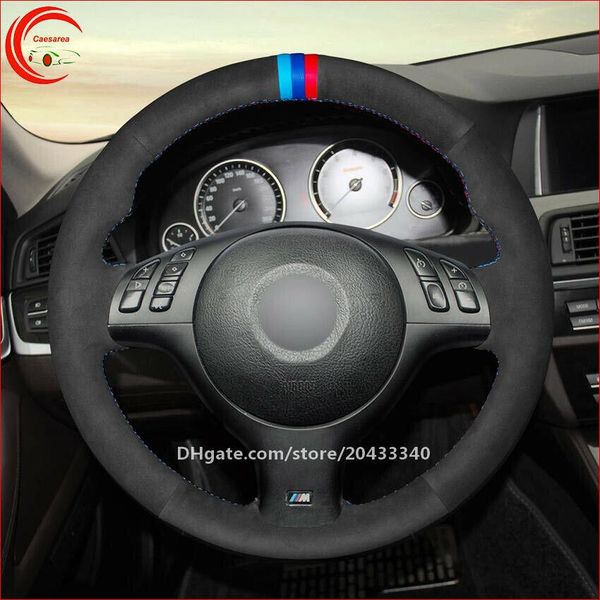 

black suede car steering wheel cover for bmw m sport e46 330i 330ci e39 540i