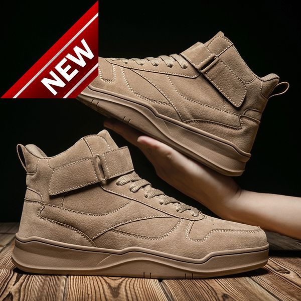 

martin boots autumn and winter british middle fashion men's student high board shoes net red, Black