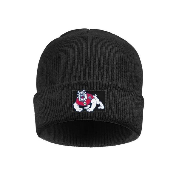 

fresno state bulldogs football logo men's women fleece lined wool cap folded beanie hats usa flag white black camouflage logo, Blue;gray