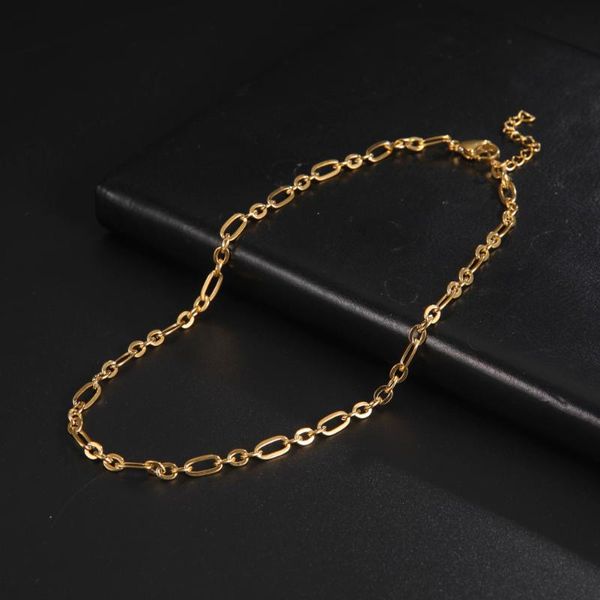 

my shape choker necklaces for women gold silver color stainless steel link chain necklace fashion party jewelry diy accessories