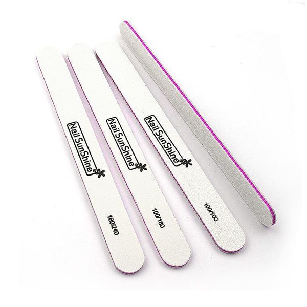 

10pcs/lot double-sided sandpaper nail file for gel nails 180/240 100/180 professional manicure buffer pedicure na qylblh