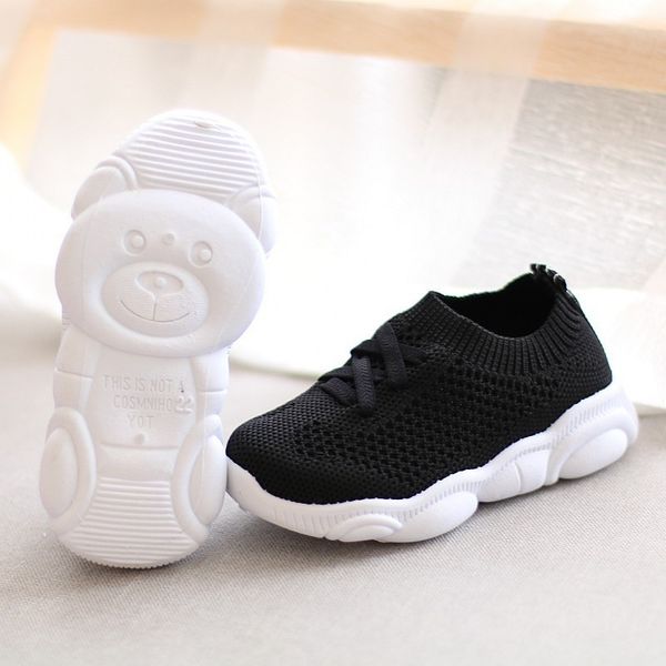 

justsl kids shoes antislip soft bottom baby sneaker casual flat sneakers shoes children size girls boys sports shoes 201009, Black