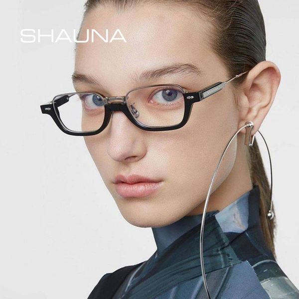 

shauna fashion hlaf frame anti-blue light eyeglasses optical frames retro rectangle sunglasses uv400, White;black