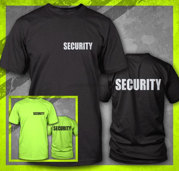 

security event staff bouncer club double print safety green black tee hoodie designers t shirts sweatshirt