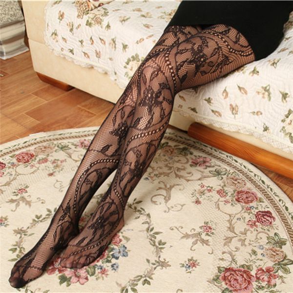 

2019 new women jacquard lingerie thigh-highs stockings fishnet tights thin pantyhose lace floral hosiery