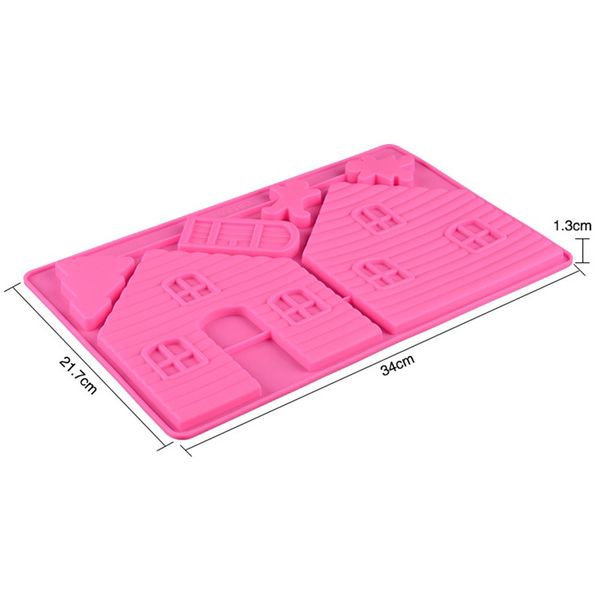 

creative christmas gingerbread house baking moulds eco friendly silicone cake chocolate mold diy bakeware tools color mixed 7 59js e1