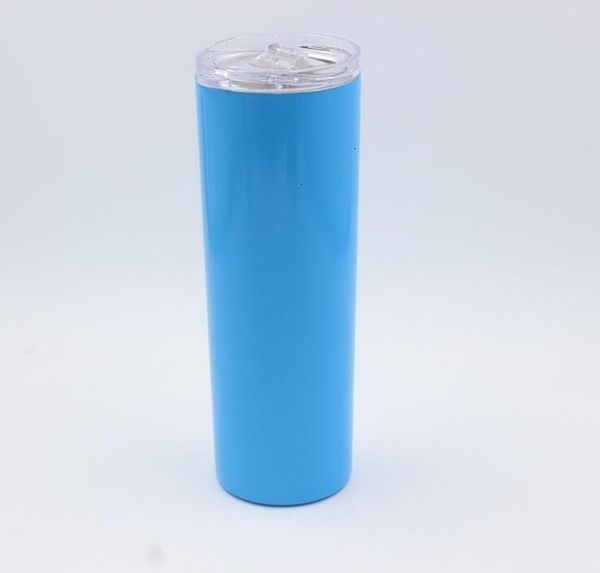 

20oz stainless steel glasses skinny tumbler vacuum insulated straight cup beer coffee mugs with straws travel cups 1 nd3hv