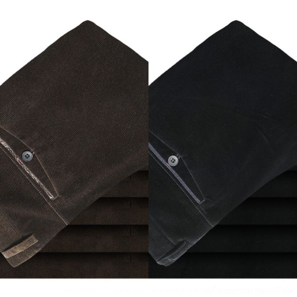 

lmoip вельвет мужских среднего лет бизнес высокие брюки случайная прямой основной случайное pantswaist папа одежда осень 2020 новых полосато, Blue