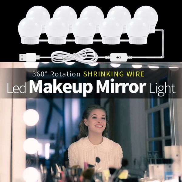 

usb led 12v hollywood makeup lamp wall light beauty 2 6 10 14 bulbs kit for dressing table stepless dimmable hollywood vanity mirror light