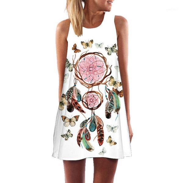 

3d cartoon character digital printed women's round-neck tank dress1, Black;gray