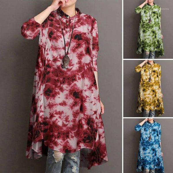 

vintage printed shirts women's autumn blouse zanzea 2020 casual long sleeve blusas female button down plus size tunic 5xl1, White