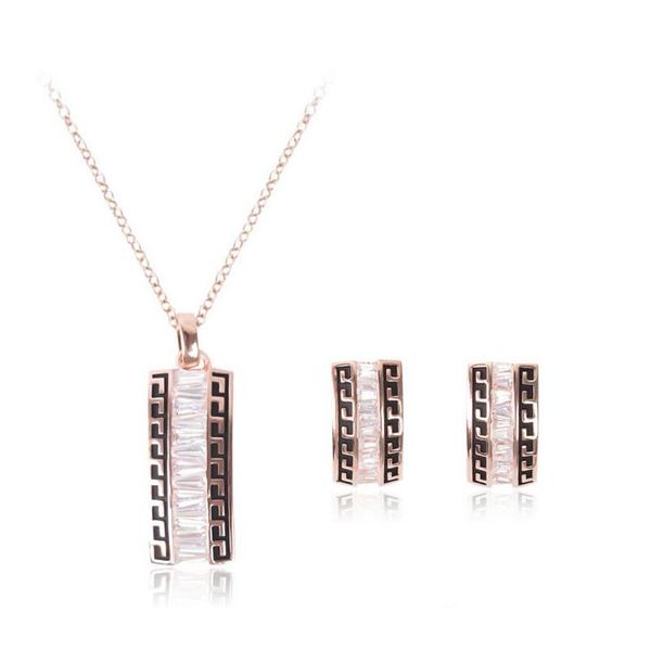 

zircon necklace earrings jewelry sets austria crystal women jewelry set 18kgp fine jewelry cal11051j d3afm, Silver