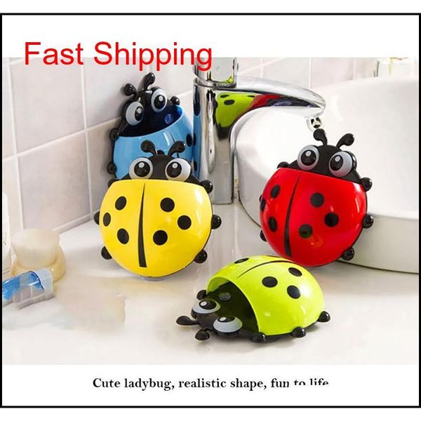 

ladybug toothbrush toothpaste holders home storage wall suction suporte escova de dente parede household items ac qyldie yh_pack