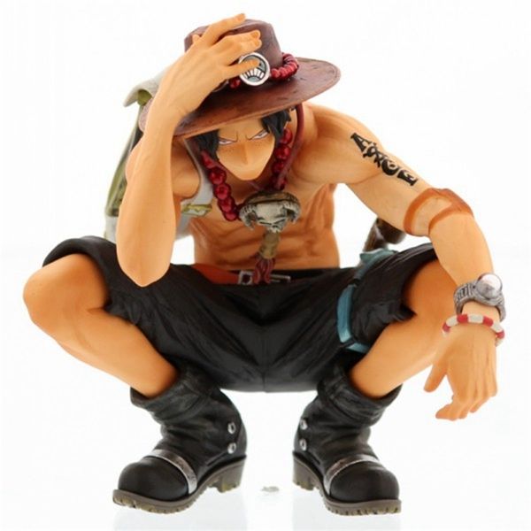 

new 12cm one piece ace squatting action figure toys christmas doll toy y200421