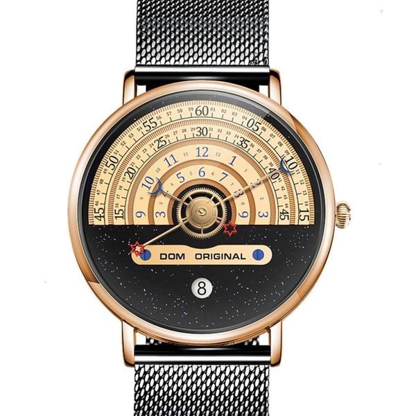 

watch fashion japanese movement men's sports leisure waterproof quartz dom new concept personalized watch men's watch, Slivery;brown