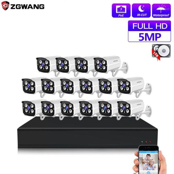 

h.265 5mp 16ch poe poe nvr security system kit outdoor 1080p waterproof p2p ip cam hdd onvif cctv audio video surveillance kit1