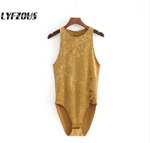 

lyfzous summer velour women bodysuits jumpsuit 2020 o neck strentch body suit woman sleeveless overalls women's bodysuits1, Black;white