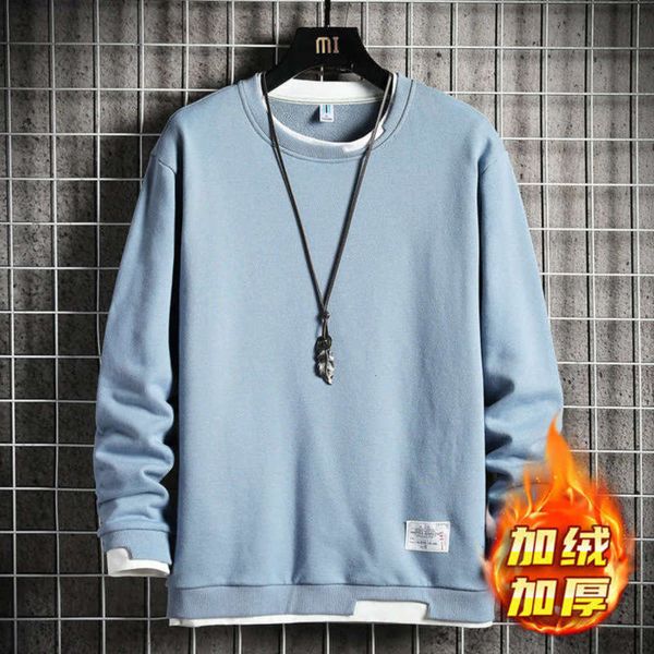 

solid men's sweater pullover color cashmere casual loose sports plush autumn and winter fashion brand 1bcj, Gray