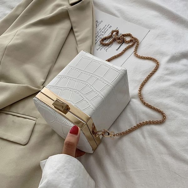 

stone pattern pu leather box bags for women 2020 mini chain shoulder handbags female travel totes lady cross body bag c1019