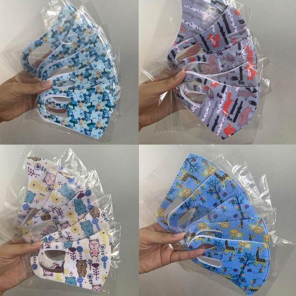 

designer face mask fashion kids face masks ice silk thin sun protection section dust-proof smog animal cartoon facemask