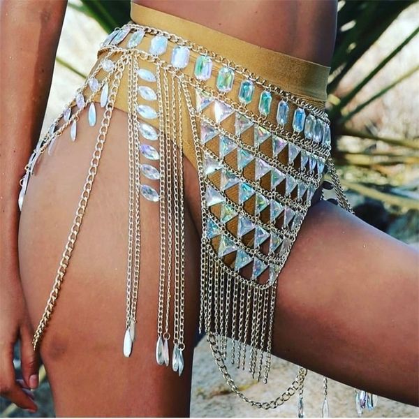 

boho tassel waist chains belly dance summer beach body chain fashion belts punk skirts body accessories jewelry for women t200508, Silver