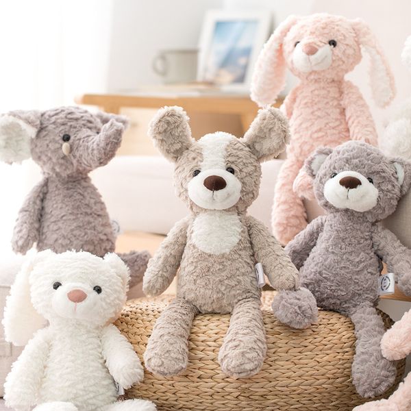

cute teddy bear doll rabbit/ unicorn/ elephant plush toy appease doll soft sleeping accompany gift for newborn kids 1011