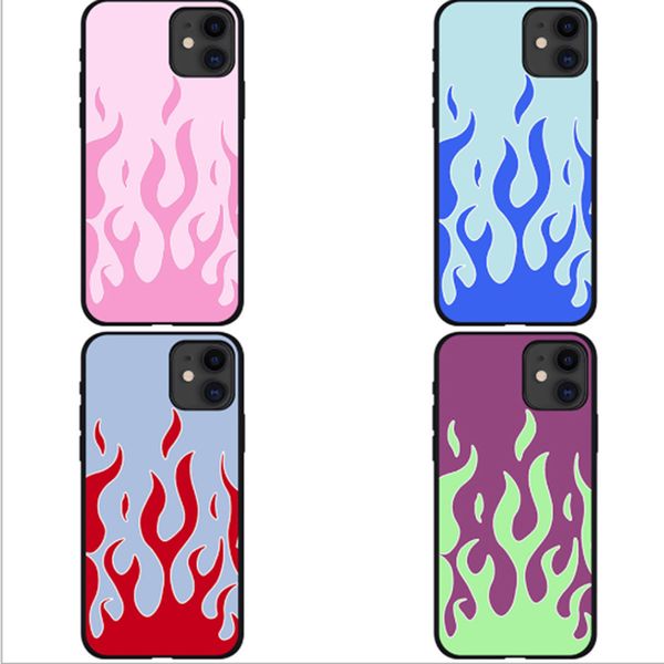 

мода пламени шаблон телефона чехол для iphone se 2020 11pro x xs max xr 7 8 6 6s plus мягкая силиконовая задняя крышка капа черный красный с