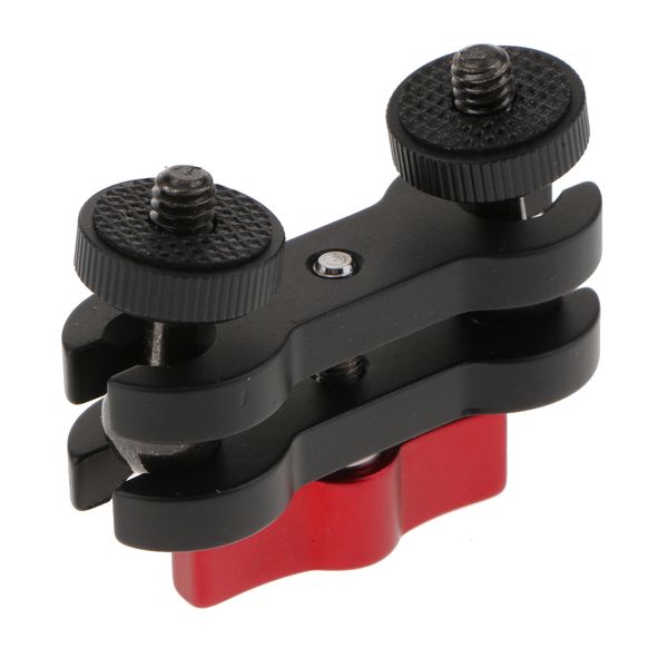 

1/4'' ball head shoe magic arm mount adapter connector for dslr cameras - red+black