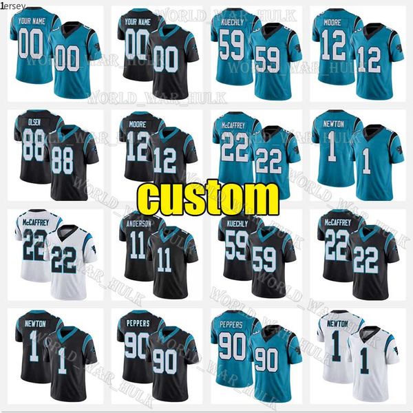 

carolina panthers jerseys custom 22 christian mccaffrey 5 teddy bridgewater 12 dj moore jeremy chinn brian burns robby anderson 03, Black;red