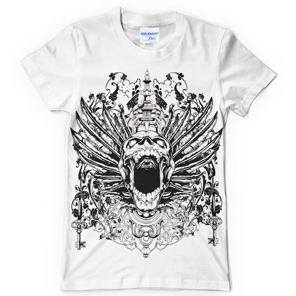 

new summer casual printing summer fashion funny print winged skull 193 white tee design sport hooded sweatshirt hoodie men t shirt