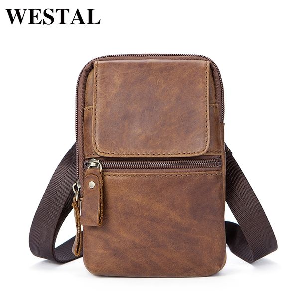 

westal genuine leather bags belt messenger bag men small waist hip bag for man heuptas waist packs pouch men's crossbody 1024 t200717