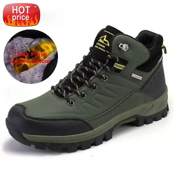 

brand winter men's boots warm men's snow boots leather waterproof men sneakers outdoor men hiking work shoes #u66u