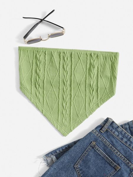 

solid cable knit asymmetrical hem y0yk#, White