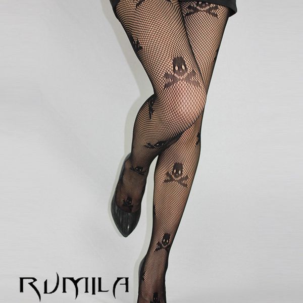 

fashion womens lady girls black fishnet pattern jacquard stockings pantyhose tights skull woman 1pcs dww34, Red;black
