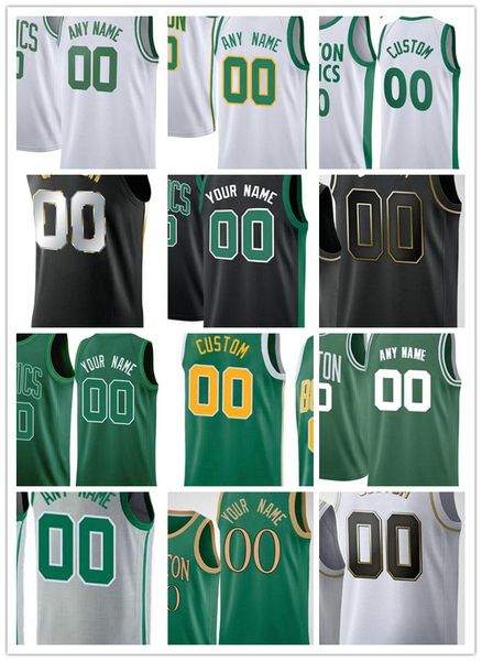 

2020-21 custom men kemba 8 walker jayson 0 tatum jeff 55 teague tristan 13 thompson jaylen 7 brown daniel 27 theis city printed jerseys, Black;red