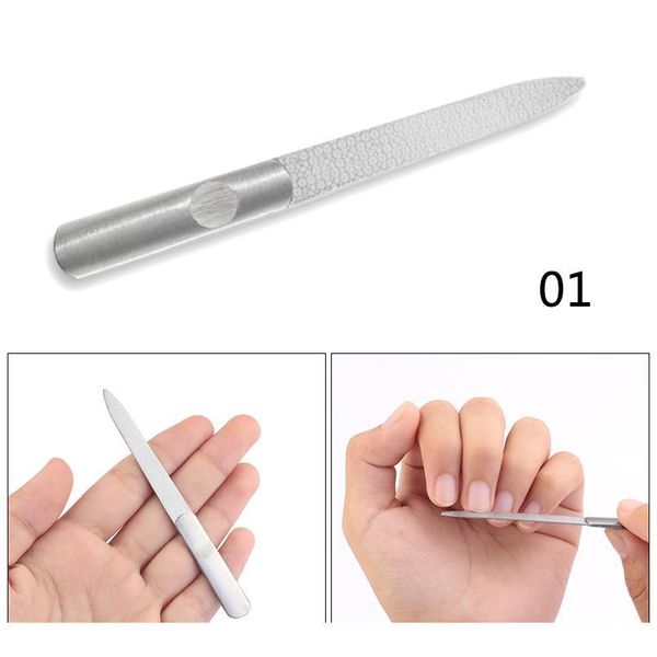 

1 pcs stainless steel silver buffer double sided metal sanding nail file cuticle scissors for manicu jllhtp