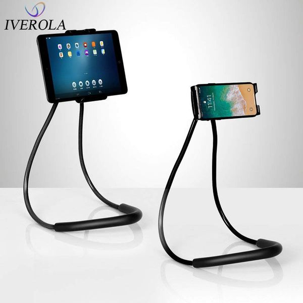

univerola cell holder mobile phone mount stand universal lazy bracket hanging on neck rotating for multiple functions