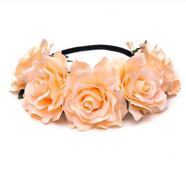 

11cm big rose wedding bride wreath hair headdress women flowers hair band wedding headdress for women rose flower h qylres