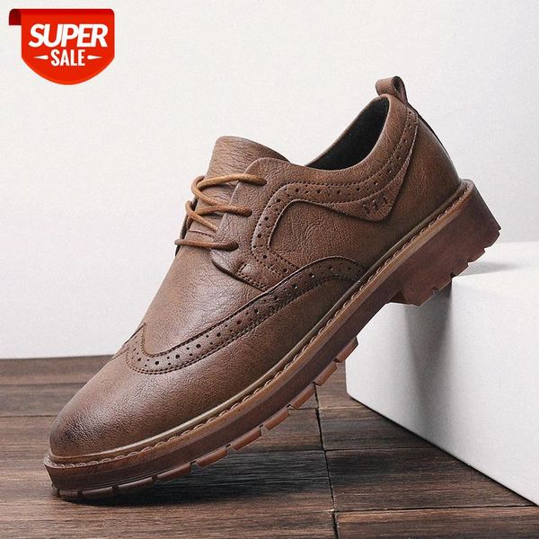 

new men martens shoes brogue casual shoes men genuine leather work business casual sneakers designer #ws1b