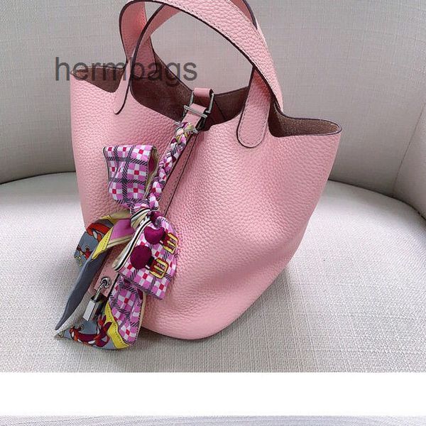 

basket 2022 high-end vegetable large handbag capacity herm first layer cowhide bucket bag 10 aucy