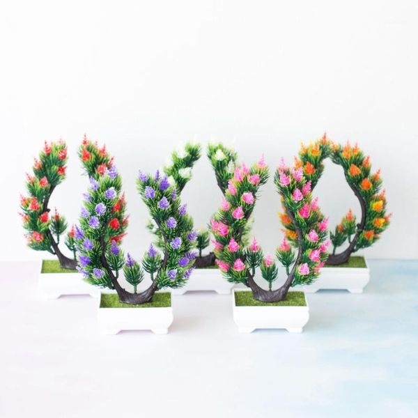 

decorative flowers & wreaths 1pc artificial plants bonsai small tree pot fake potted ornaments for home decoration el garden decor1