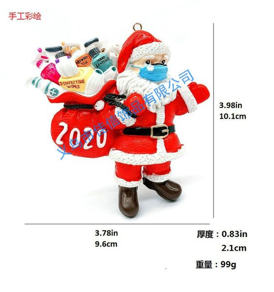 

mask 2020 new resin hand painted christmas gift backpack santa claus pendant