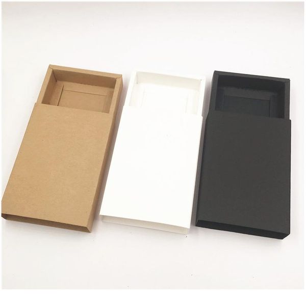 

50pcs kraft/white/black paper drawer box for festival supplies packing paper mini box souvenir sto jllbjl