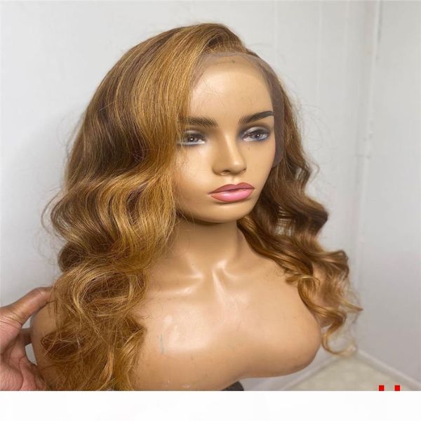 

beeos 150% 360 lace front human hair wig body wave ombre brown colored pre plucked bleached knots brazilian remy hair, Black;brown