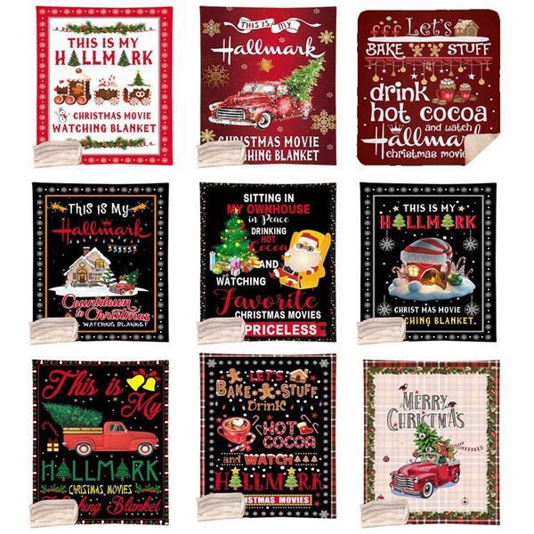 

christmas blanket 130*150cm christmas design digital printing coral fleece single layer quilt merry xmas sofa throw dhc1966