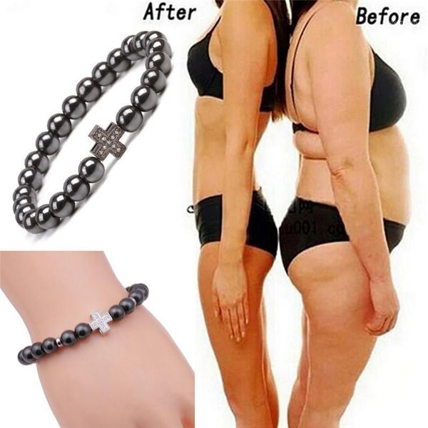 

wholesale natural stone cross men bracelet hand work black lose weight bracelets1